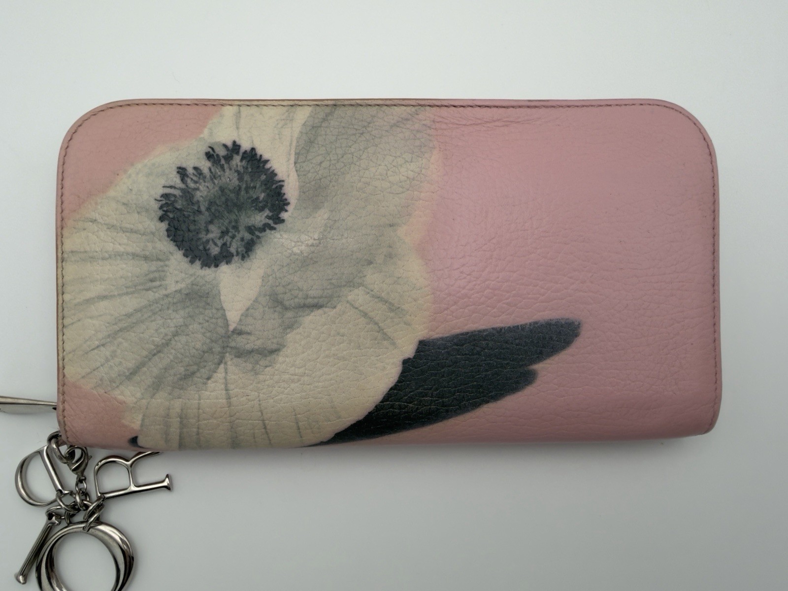Authentic Rare Christian Dior Diorissimo Alstroemeria Flower Zip Around Wallet