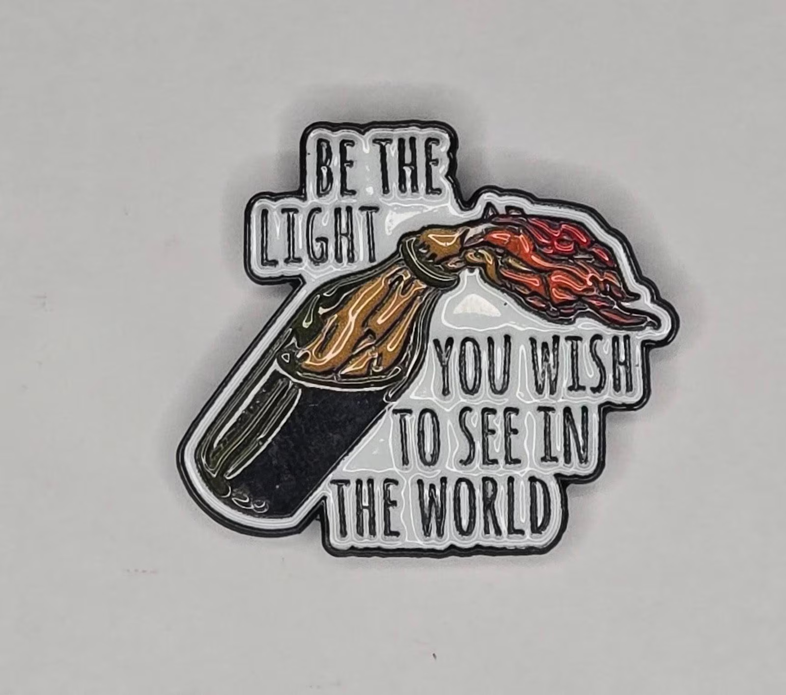 Be the Light You Wish to See Molotov Needle Minder | Anarchist Cross Stitch