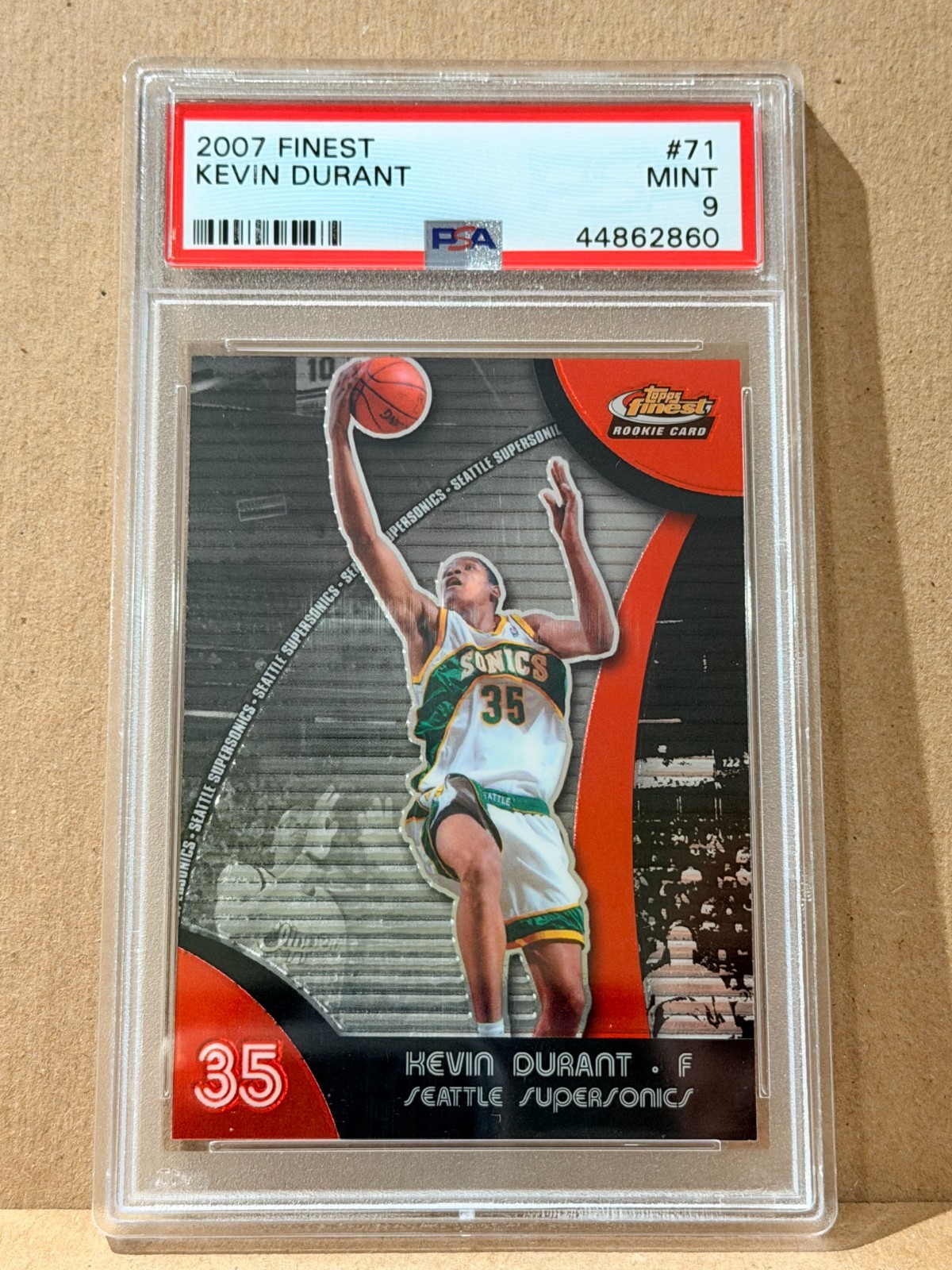 2007-08 Topps Finest - Kevin Durant #71 (RC) PSA 9 SONICS RARE 2007-08 Topps Finest - Kevin Durant #71 (RC) PSA 9 SONICS RARE