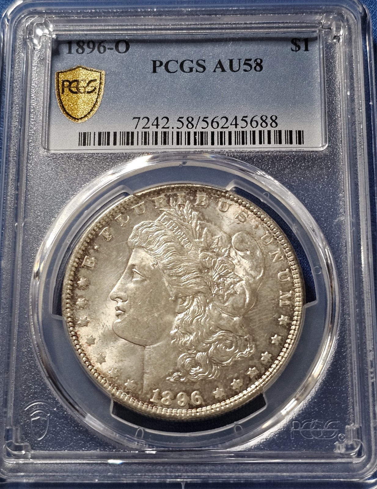 1896-O Morgan Silver Dollar, Scarce O Mint, PCGS AU-58