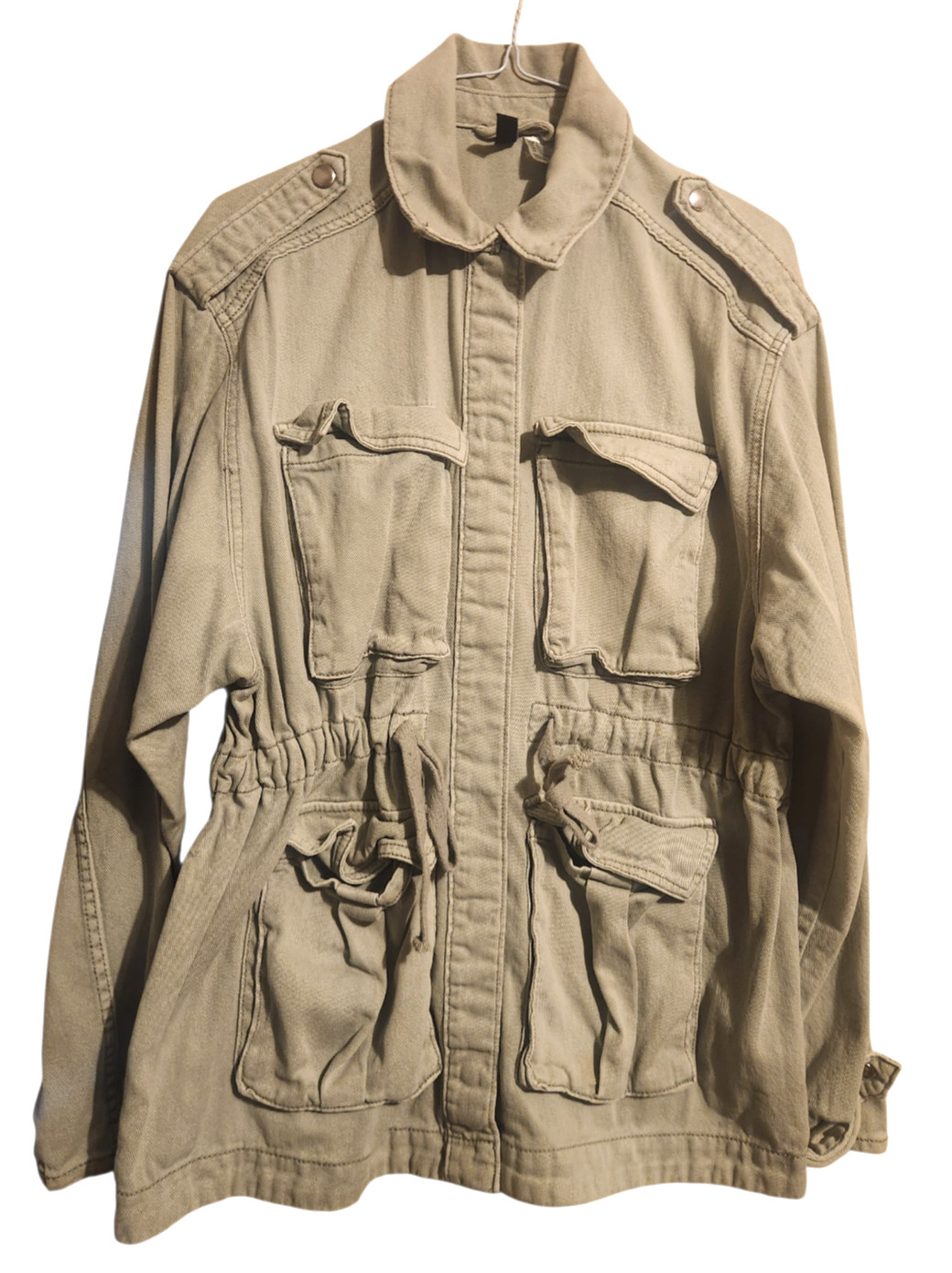 H&M Divided Women\'s Small Gray Utility Field Jacket Military Pockets