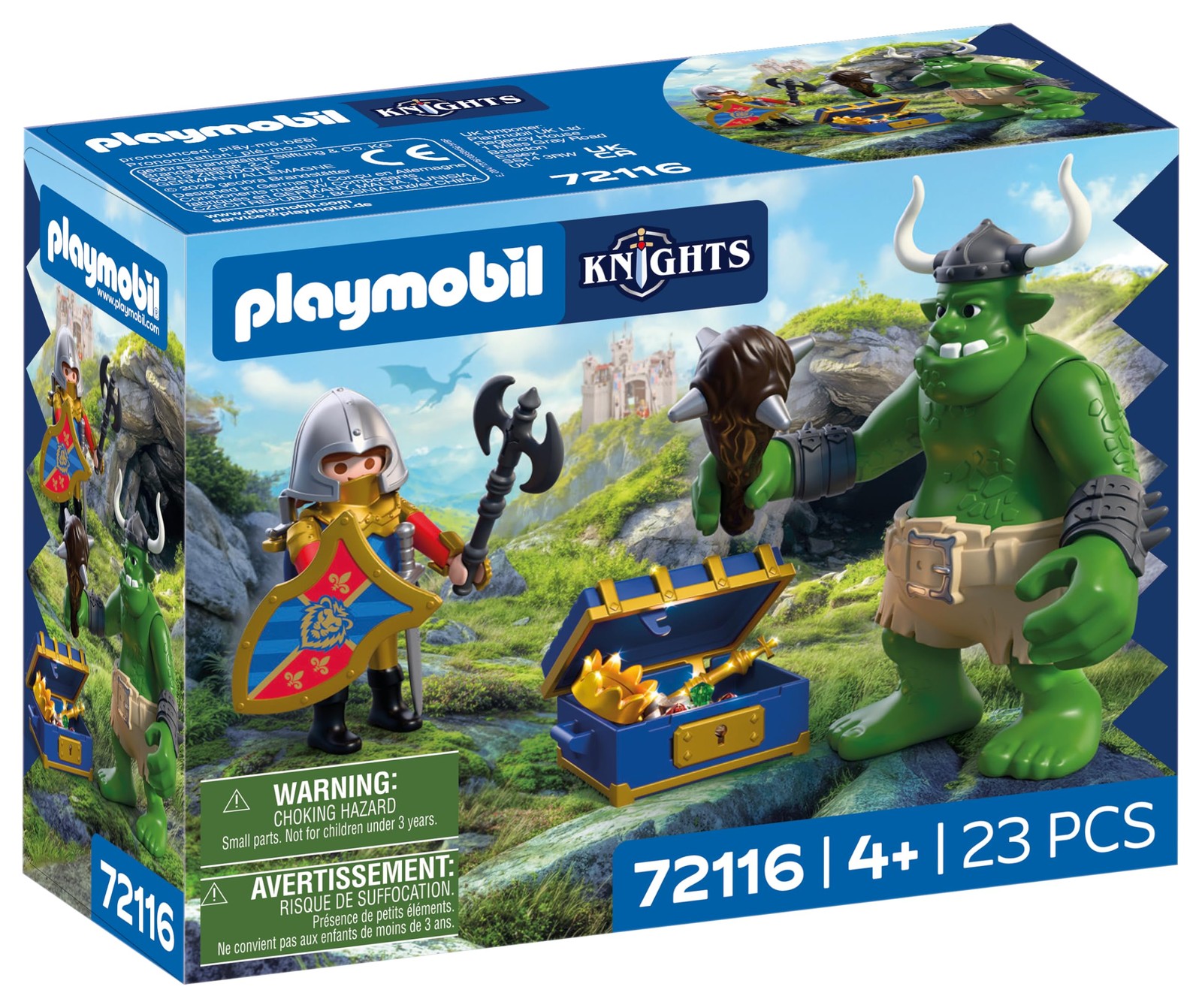 Playmobil Knights Troll Figure Movable Club Treasure Chest 72116 Lion Children Playmobil Knights Troll Figure Movable Club Treasure Chest 72116 Lion Children