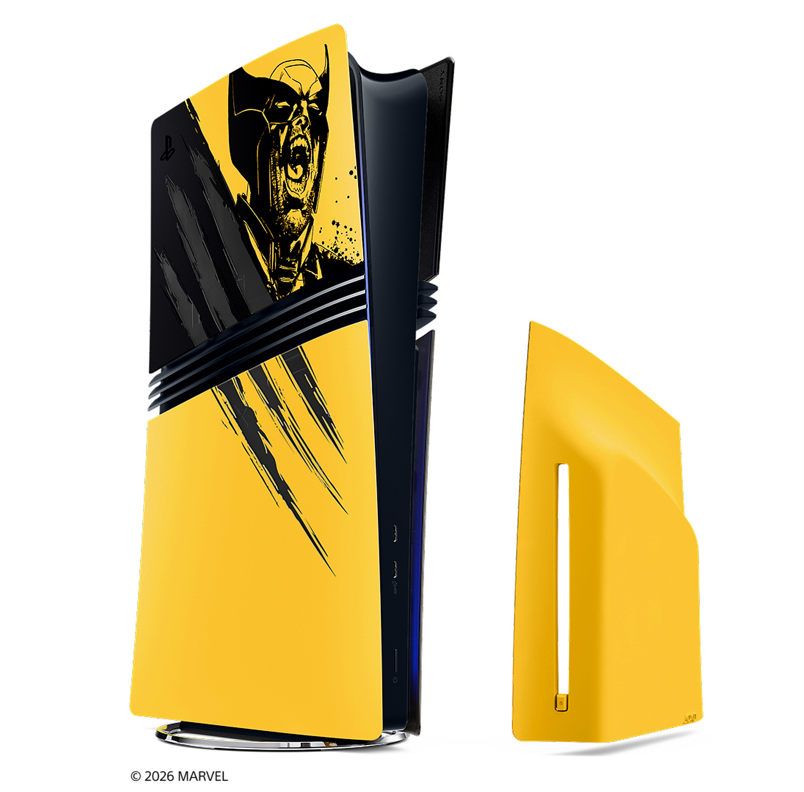 Presale Sony PS5 Pro Covers Marvel\'s Wolverine Battle Yellow CFI-ZCS3GZJ