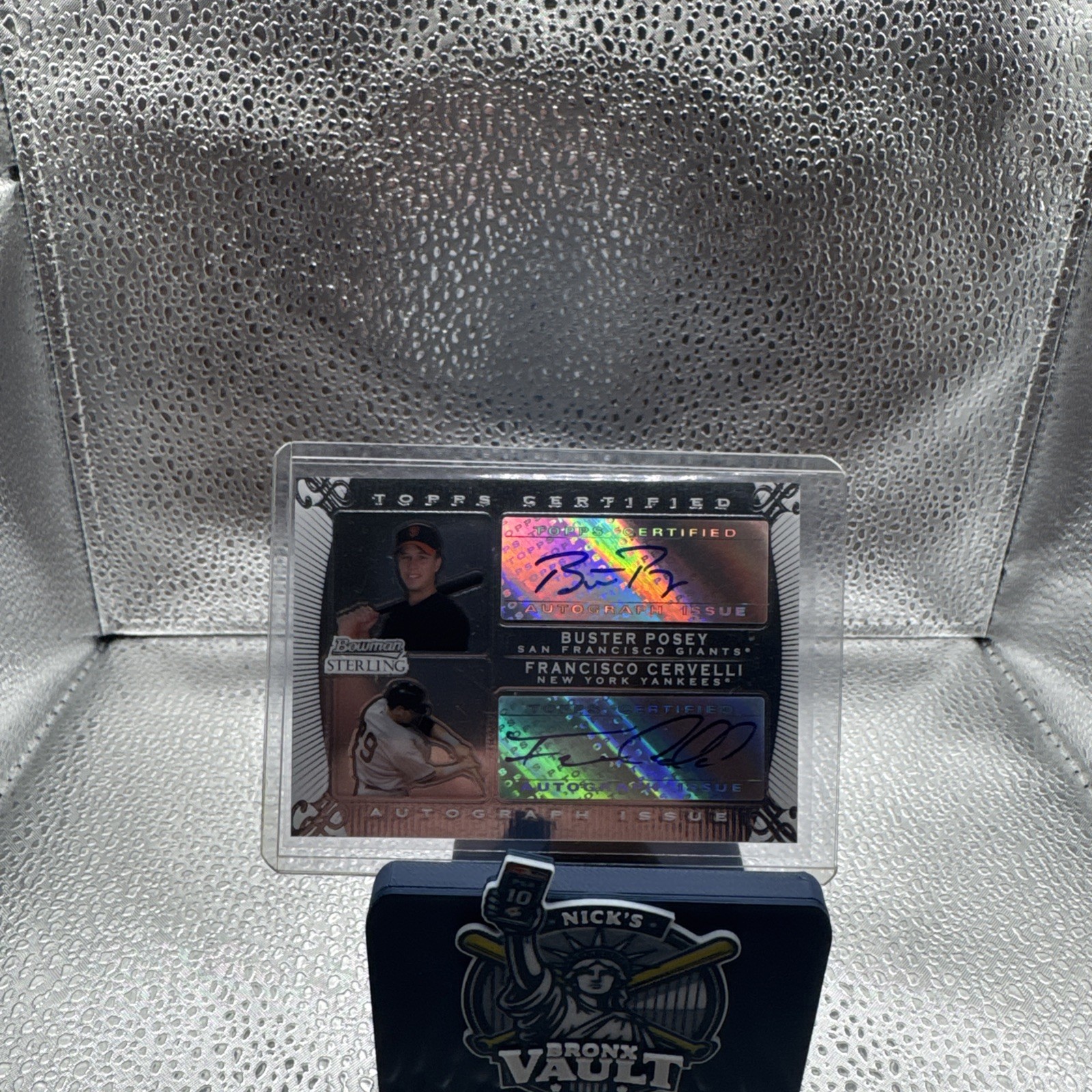 2009 Bowman Sterling - Dual Autographs Buster Posey, Francisco Cervelli #DA-BPFC 2009 Bowman Sterling - Dual Autographs Buster Posey, Francisco Cervelli #DA-BPFC