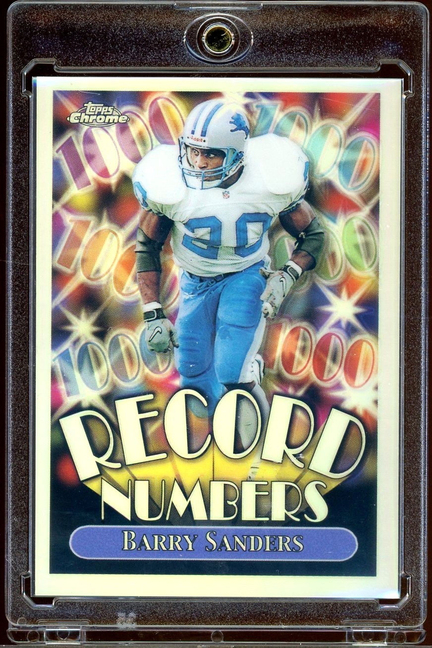 1999 Topps Chrome Barry Sanders Record Numbers Refractor HOF Detroit Lions