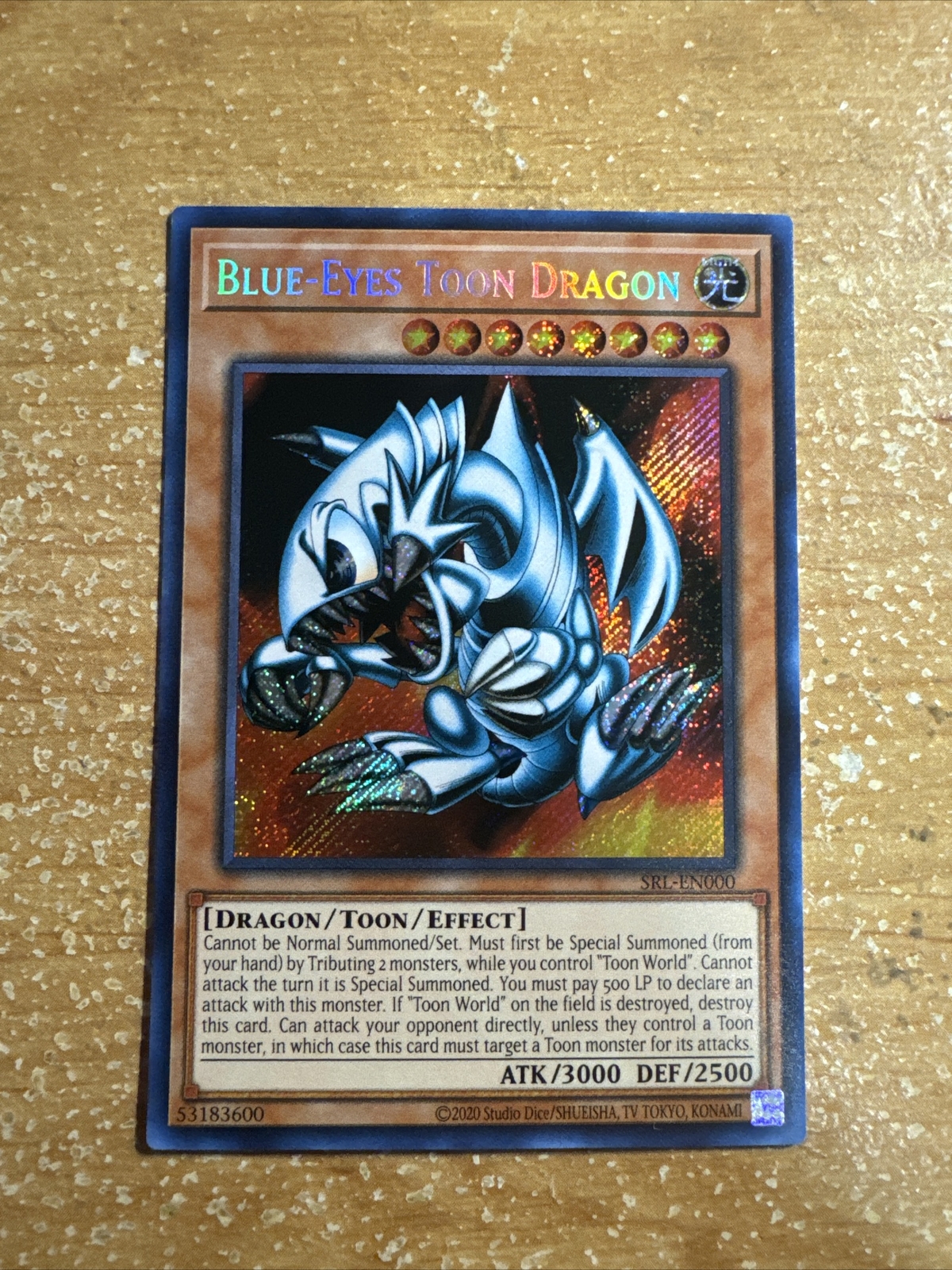 🔥 YUGIOH Blue-Eyes Toon Dragon SRL-EN000 SECRET RARE NEAR MINT