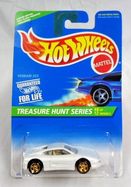 1996 Hot Wheels Ferrari 355 Collector\'s Limited Edition White Treasure Hunt
