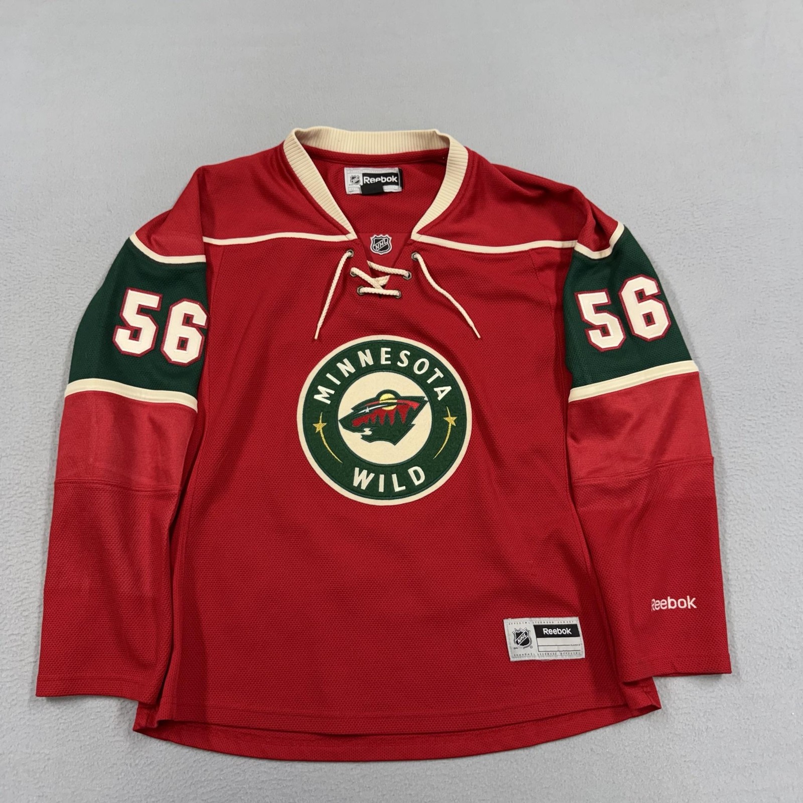 Minnesota Wild Jersey Womens Large Red Green NHL Hockey Erik Haula 56 Reebok