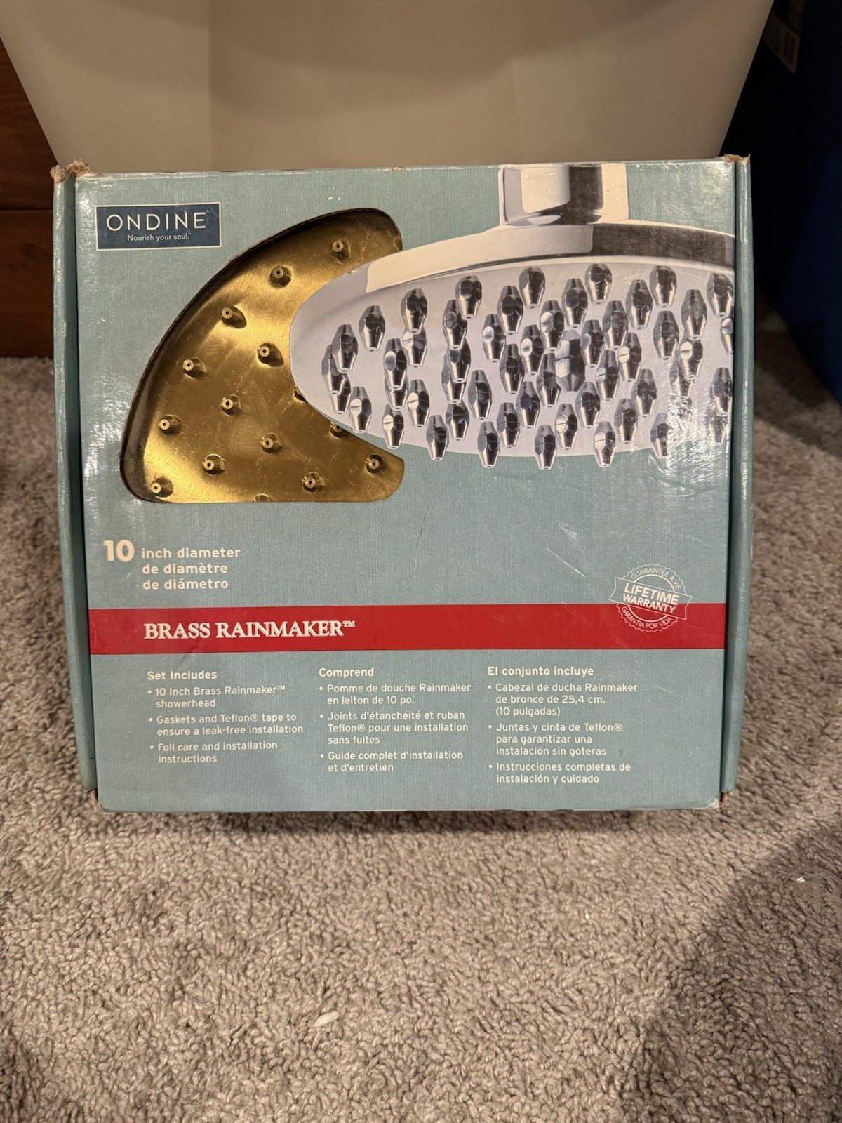 Ondine 10-inch Shower Head Round Brass Rainmaker CY059CH