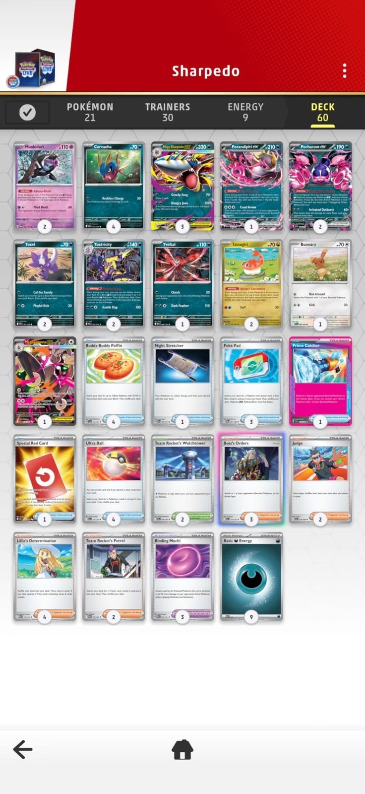 Pokémon TCG  Mega Sharpedo & Lopunny EX  Competitive deck Tournament Ready