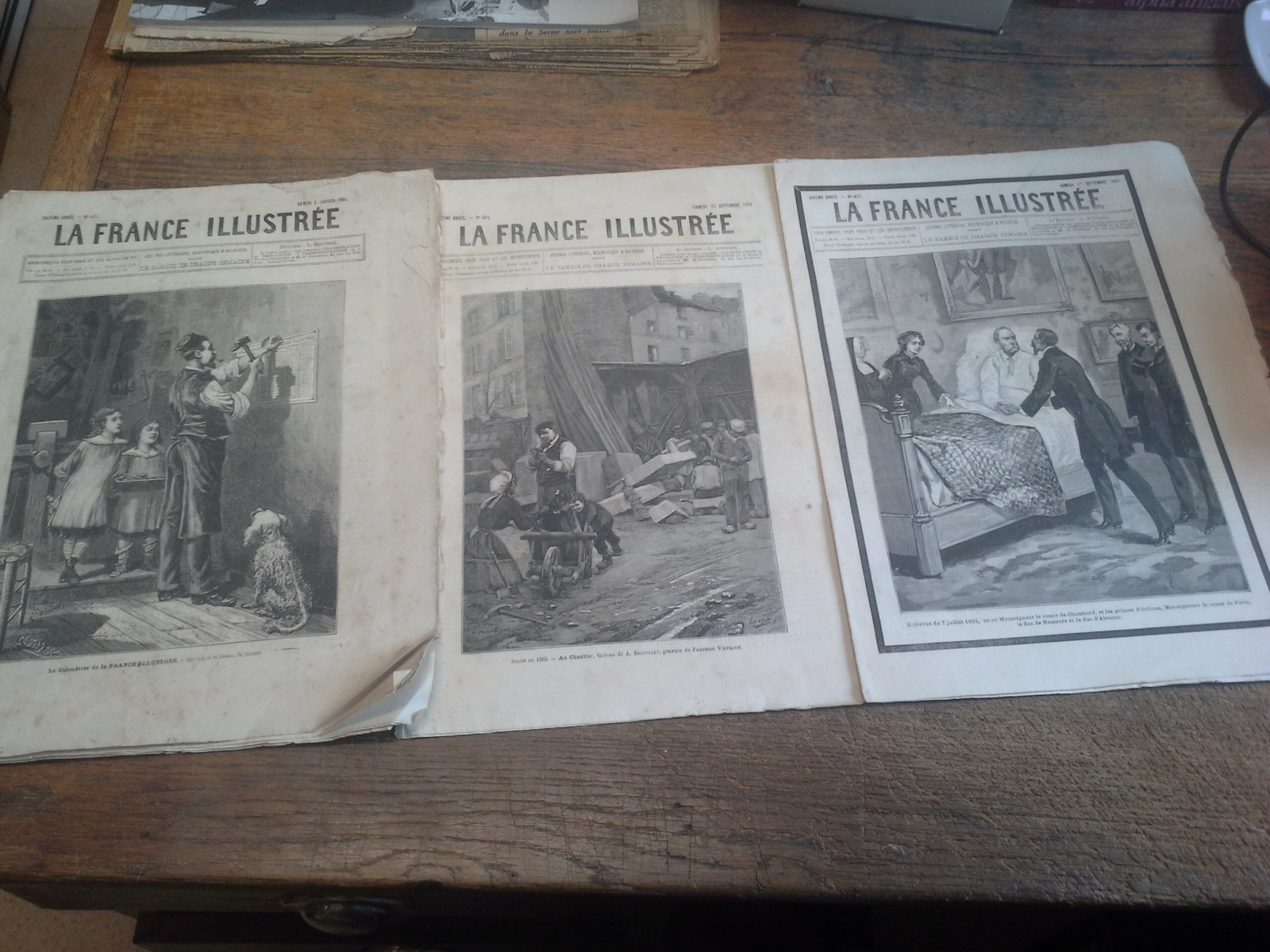 Lot Of 3 La France Illustrée Years 1883-1884 No. 457-459-475