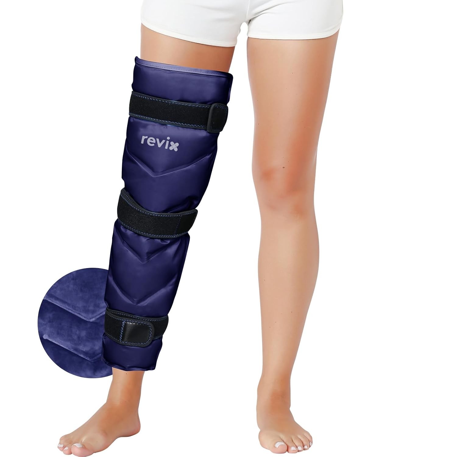 REVIX Full Leg Ice Pack Wrap for Knee, Hip & Thigh, Reusable Cold Gel Wrap | Ful
