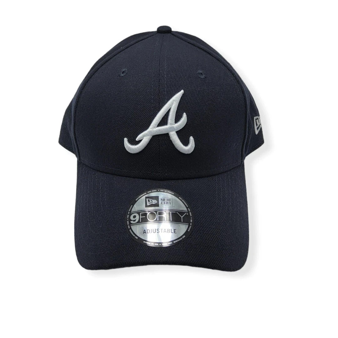 New Era Atlanta Braves 9Forty The League Navy/White Logo Adjustable Strap Hat