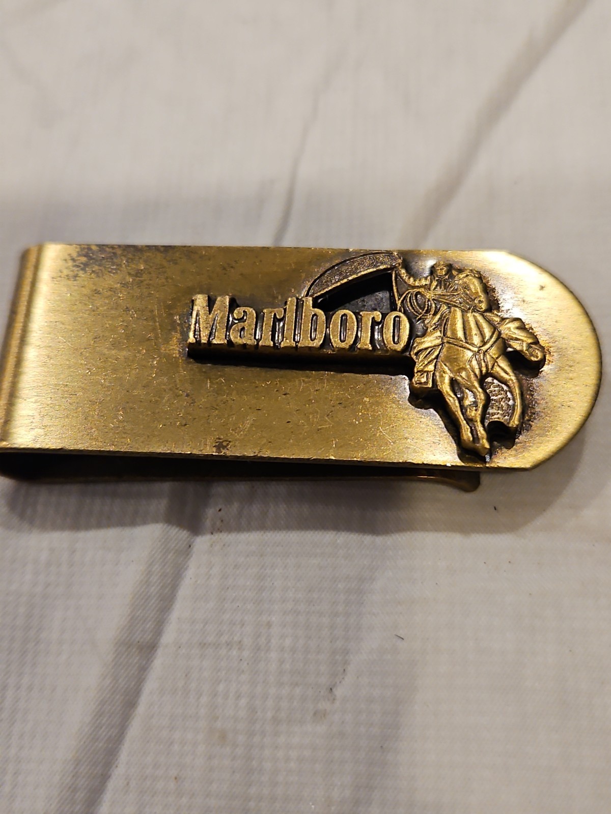 Vintage Marlboro Man on Horse Brass Money Clip Vintage Marlboro Man on Horse Brass Money Clip