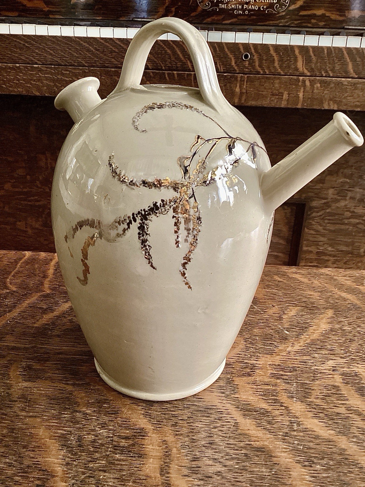 Rookwood Pottery 1882 Custom Jug Gold Decor Maria Longworth Early