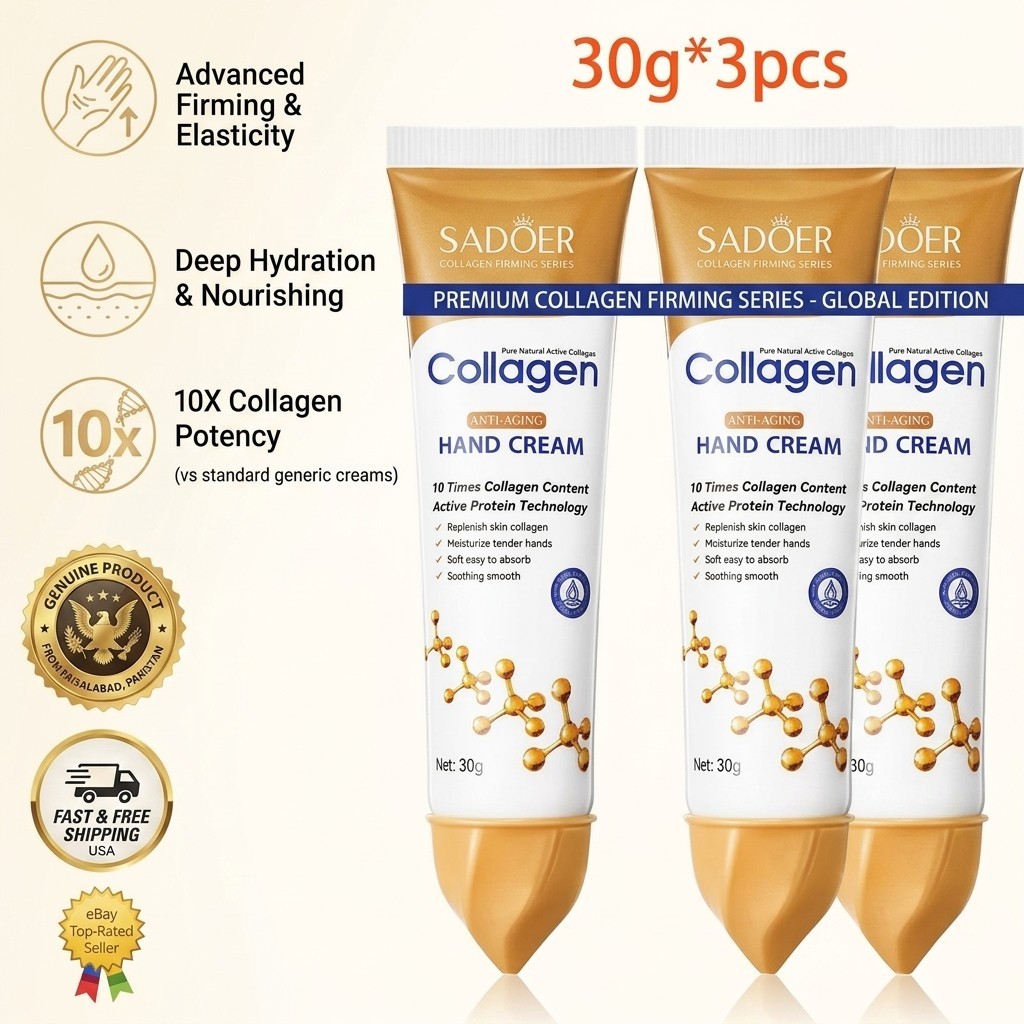 3Pcs Collagen Anti Wrinkle Hand Cream Set 30g Deep Moisture Repair Skin Care