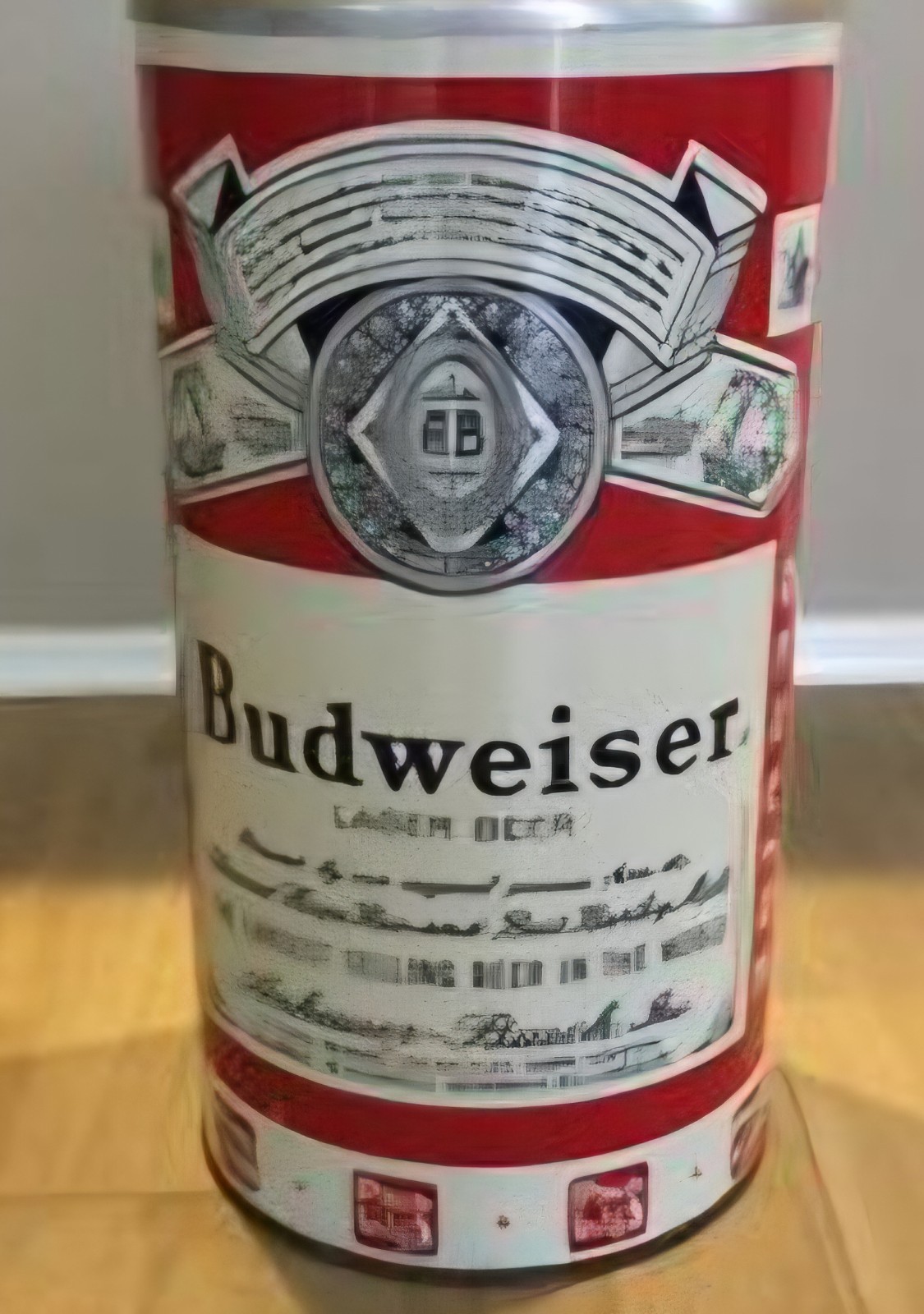 NEW OLD STOCK Vintage 1970s/1980s Budweiser Metal Barrel Wrap Store Display Sign
