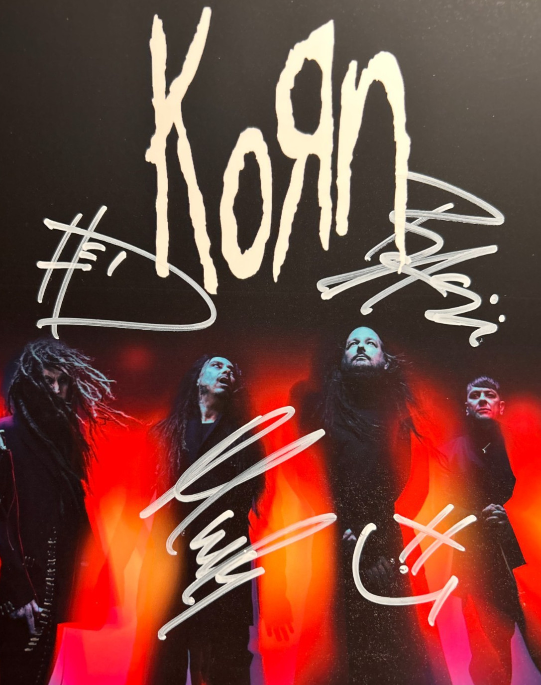 KORN Band Signed (Jonathan Davis +3) Original 8x10\