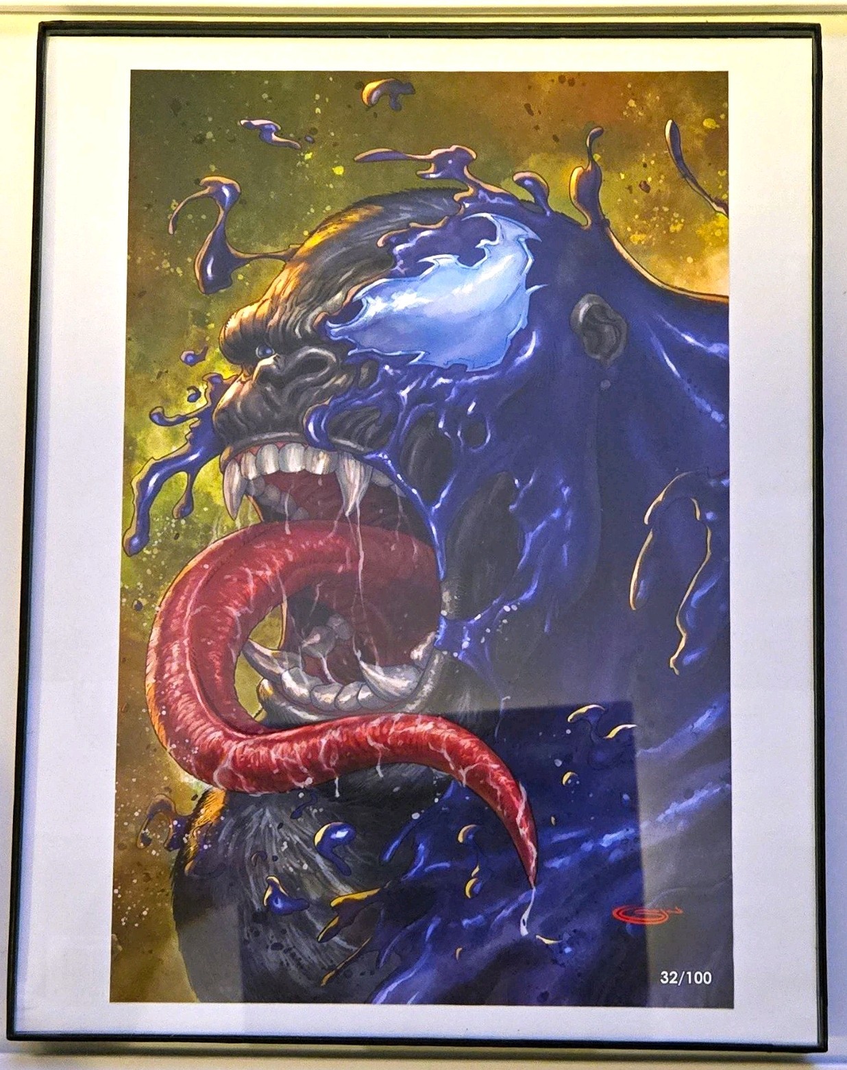 Limited Edition Numbered Monster Prints 31/100 And  32/100 Matted & Framed