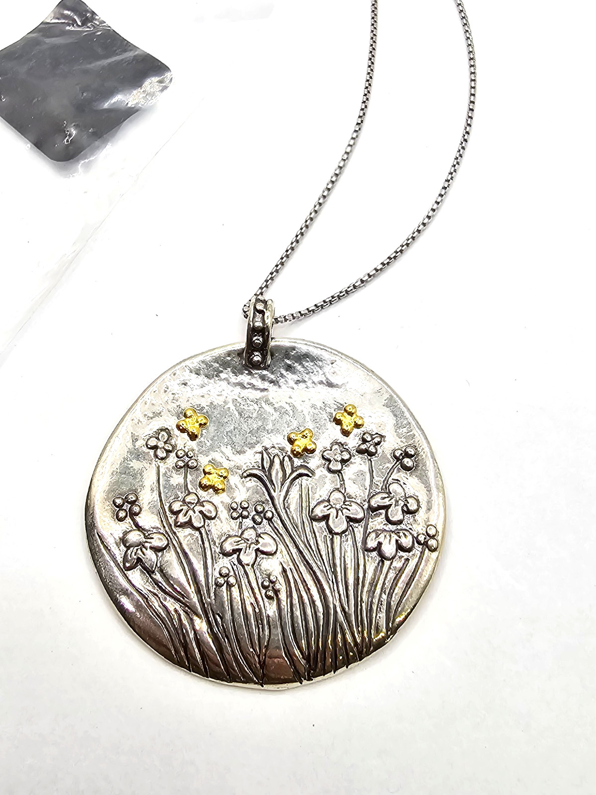 Artisan Collection Israel Two-Tone Sterling Silver & 14k Gold Floral Pendant