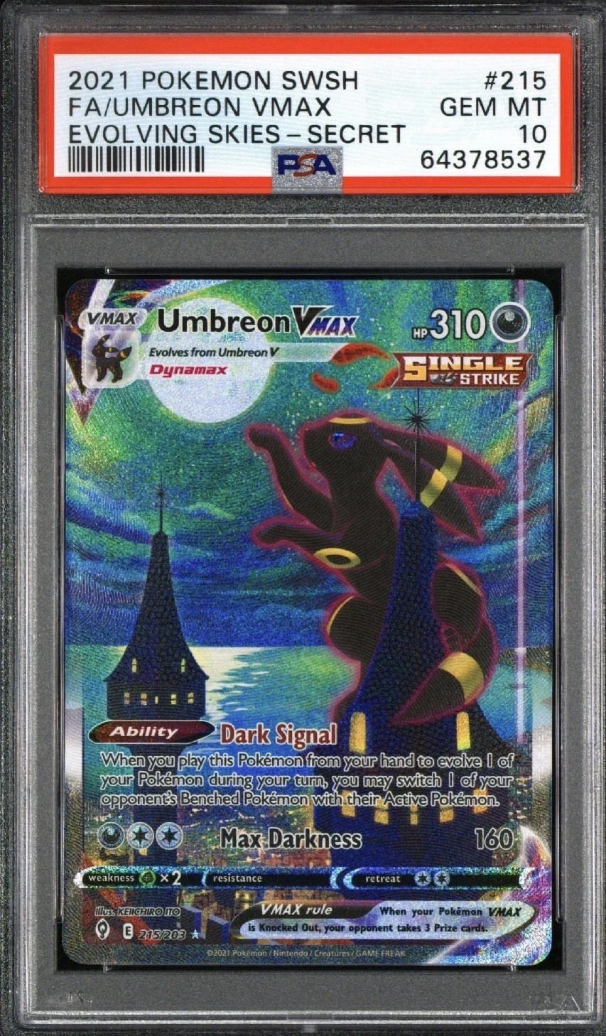 Umbreon VMAX PSA 10 Evolving Skies (PULL BUNDLE 6 CARDS)