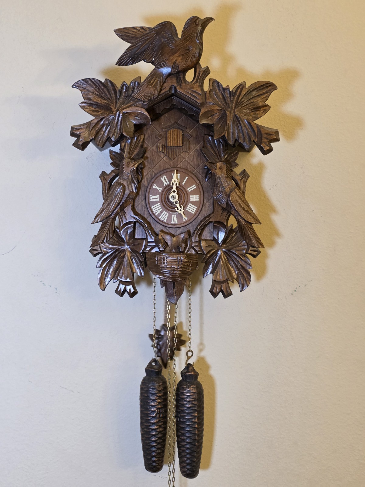 Vintage German Black Forest 8 Day Cuckoo Clock Regula 34-J Carved Birds. Works Vintage German Black Forest 8 Day Cuckoo Clock Regula 34-J Carved Birds. Works