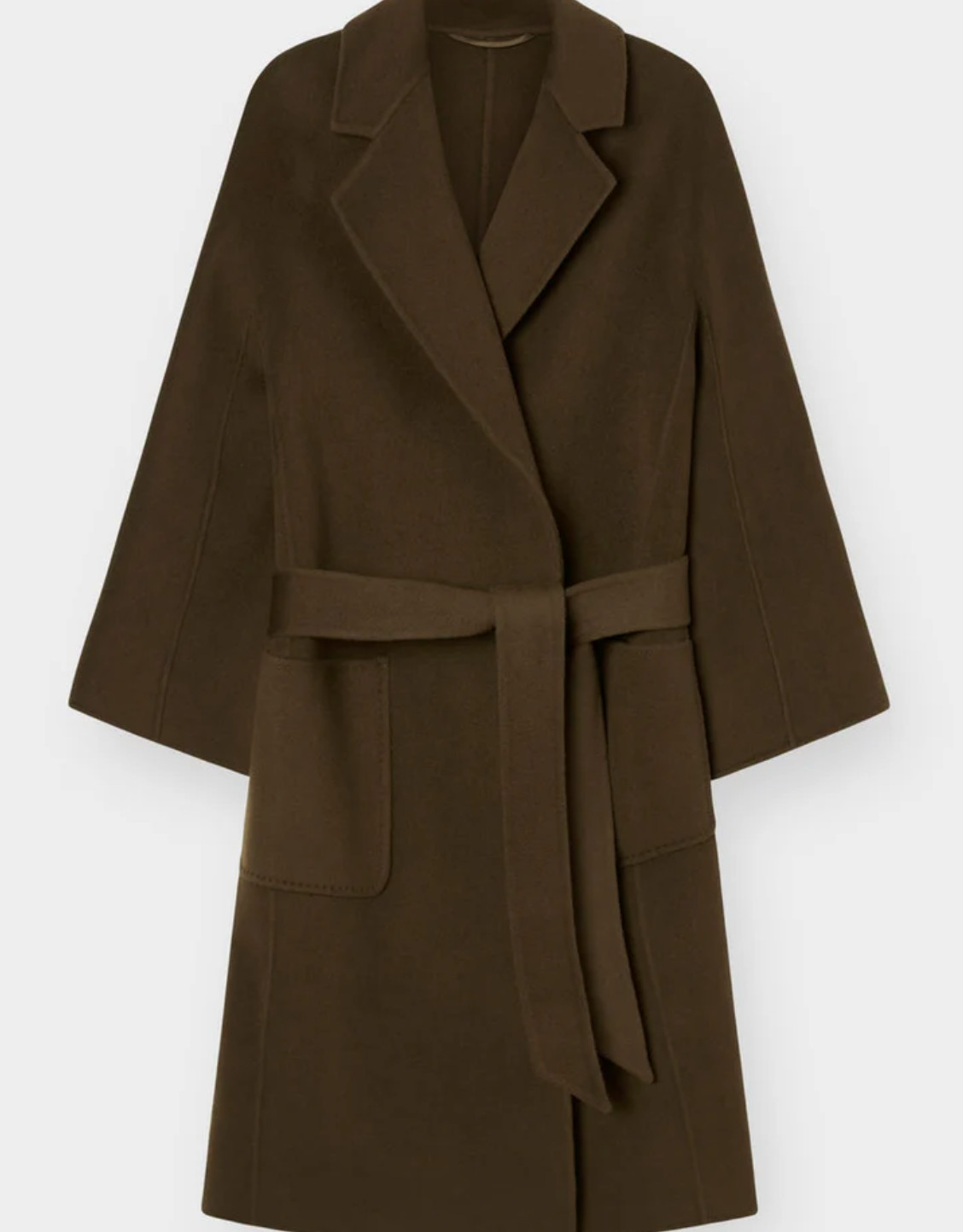 The Curated Size M Cashmere & Wool Classic Coat Green/Brown
