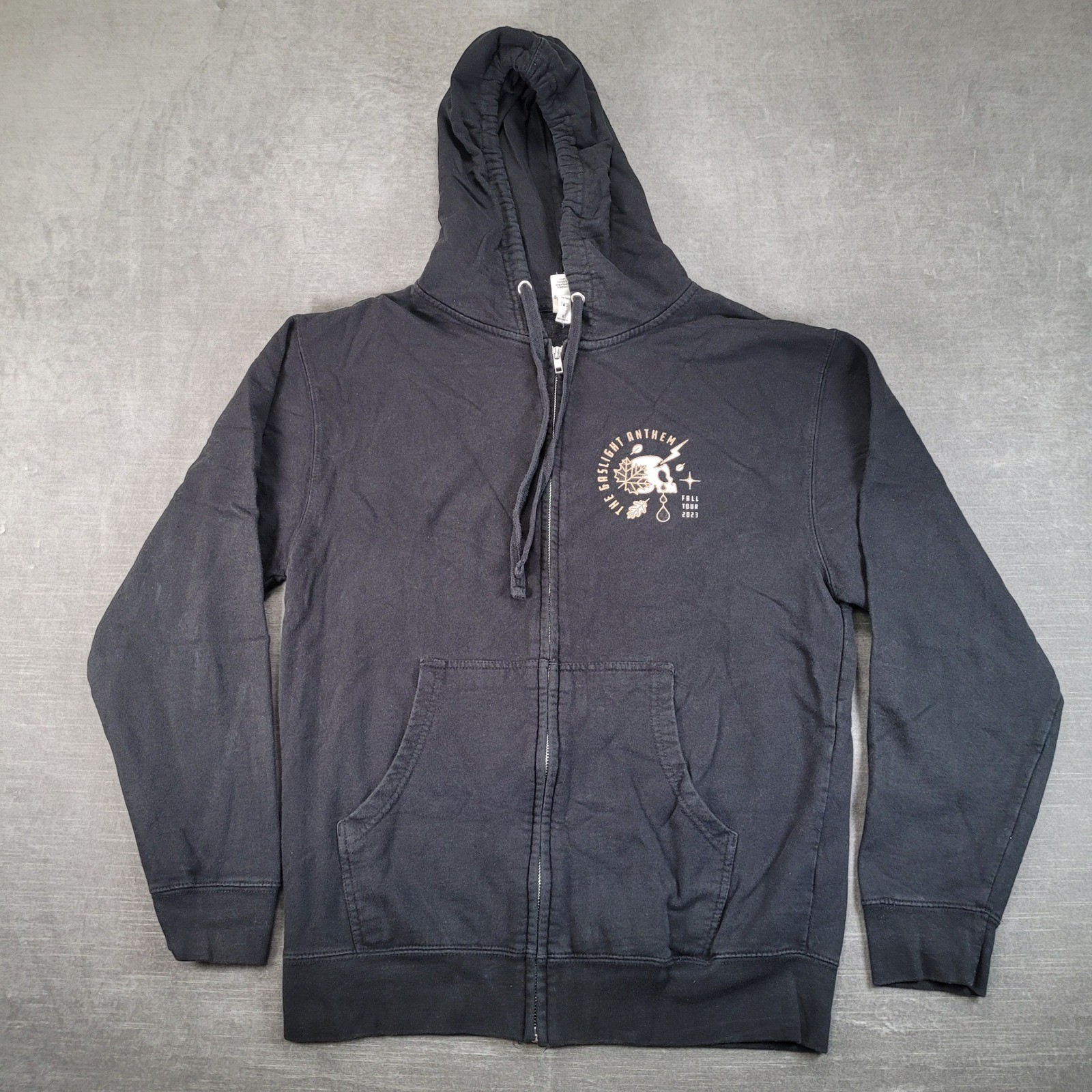 The Gaslight Anthem Zip Up Hoodie Mens Medium Black 2023 US Fall Tour Graphic