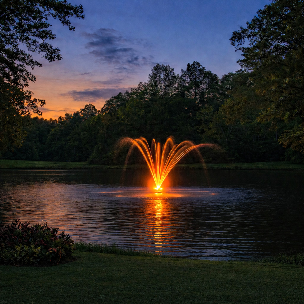 Floating Pond Fountain 3/4HP-1HP-1.5HP  125-225ft Power Cord  Aerator Light kit