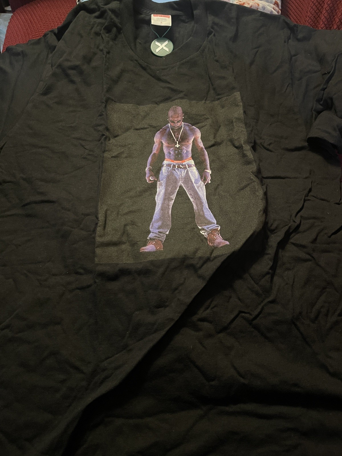 Supreme SS20 Tupac Hologram Tee Black Sz L New Supreme SS20 Tupac Hologram Tee Black Sz L New