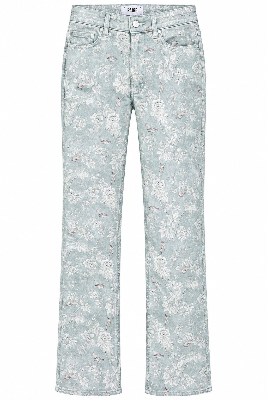 PAIGE x Sanderson Cindy Jeans 29 Chiswick Grove Floral Bird High Rise Straight