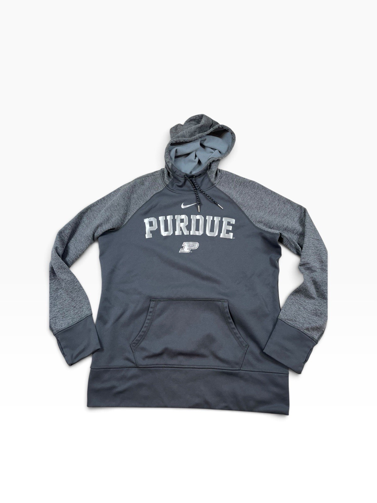 Gray Nike Therma-Fit Purdue Boilermakers Hooded Sweatshirt Hoody Men's XL