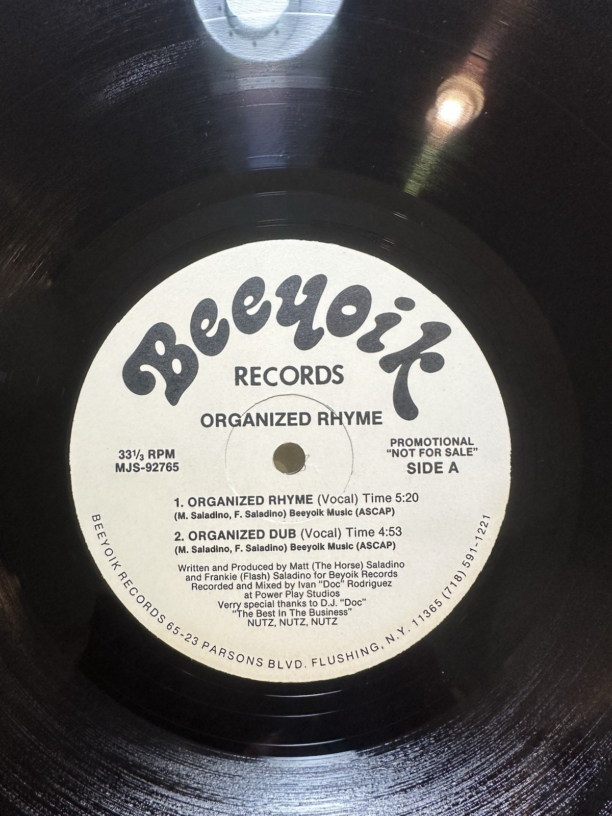 Organized Rhyme - Organized House Vocal Beeyoik Records MJS-92765 RARE Organized Rhyme - Organized House Vocal Beeyoik Records MJS-92765 RARE