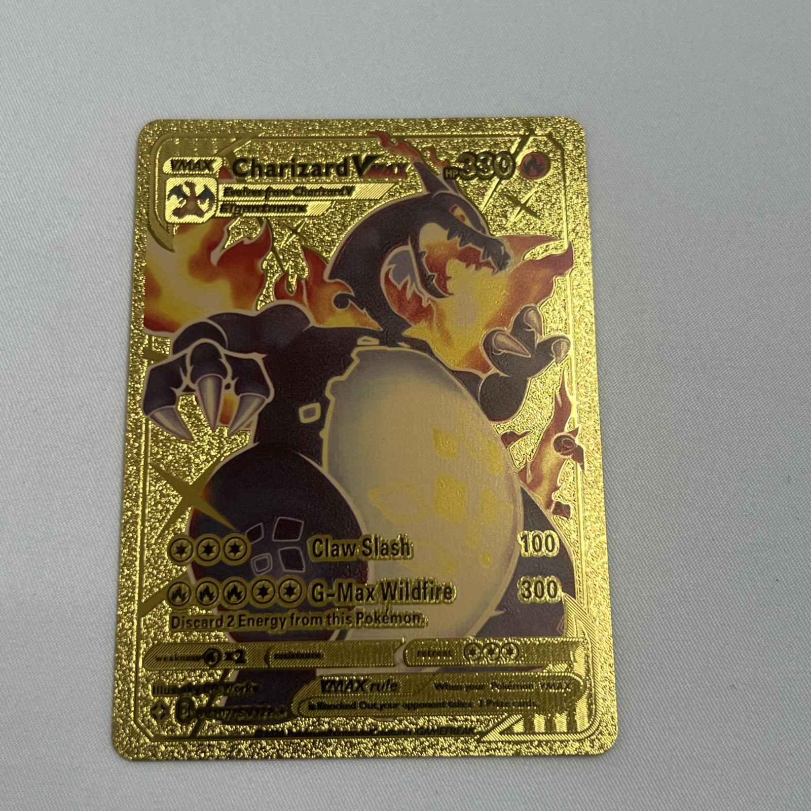 2020 Pokémon Gold Foil Fan Art Card Charizard Vmax Hp 330 SV107/SV122