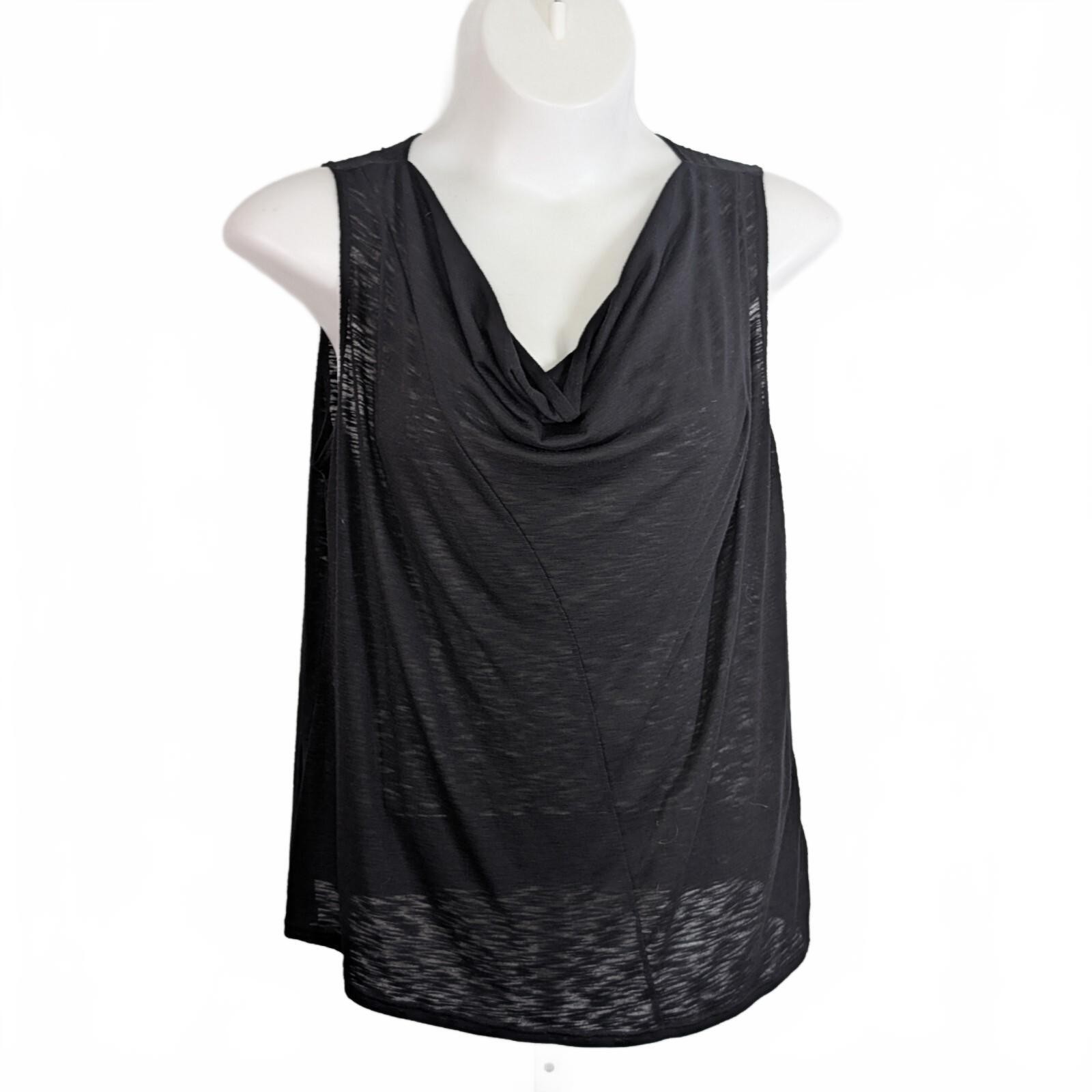 Ellen Tracy 2X Sheer Sleeveless Top Drape Neck Goth Career Office Evening Y2K Ellen Tracy 2X Sheer Sleeveless Top Drape Neck Goth Career Office Evening Y2K