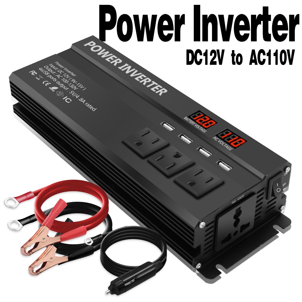 1000W 1300W 3000W Power Inverter 12V to 110V 120V Converter With 4USB Camping