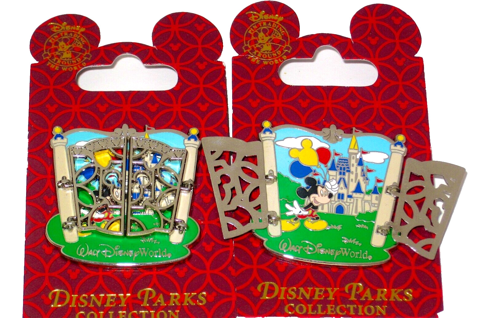 Retired Disney Pin Mickey Hinged Gate Castle Classic Icon Balloon Opens 2012
