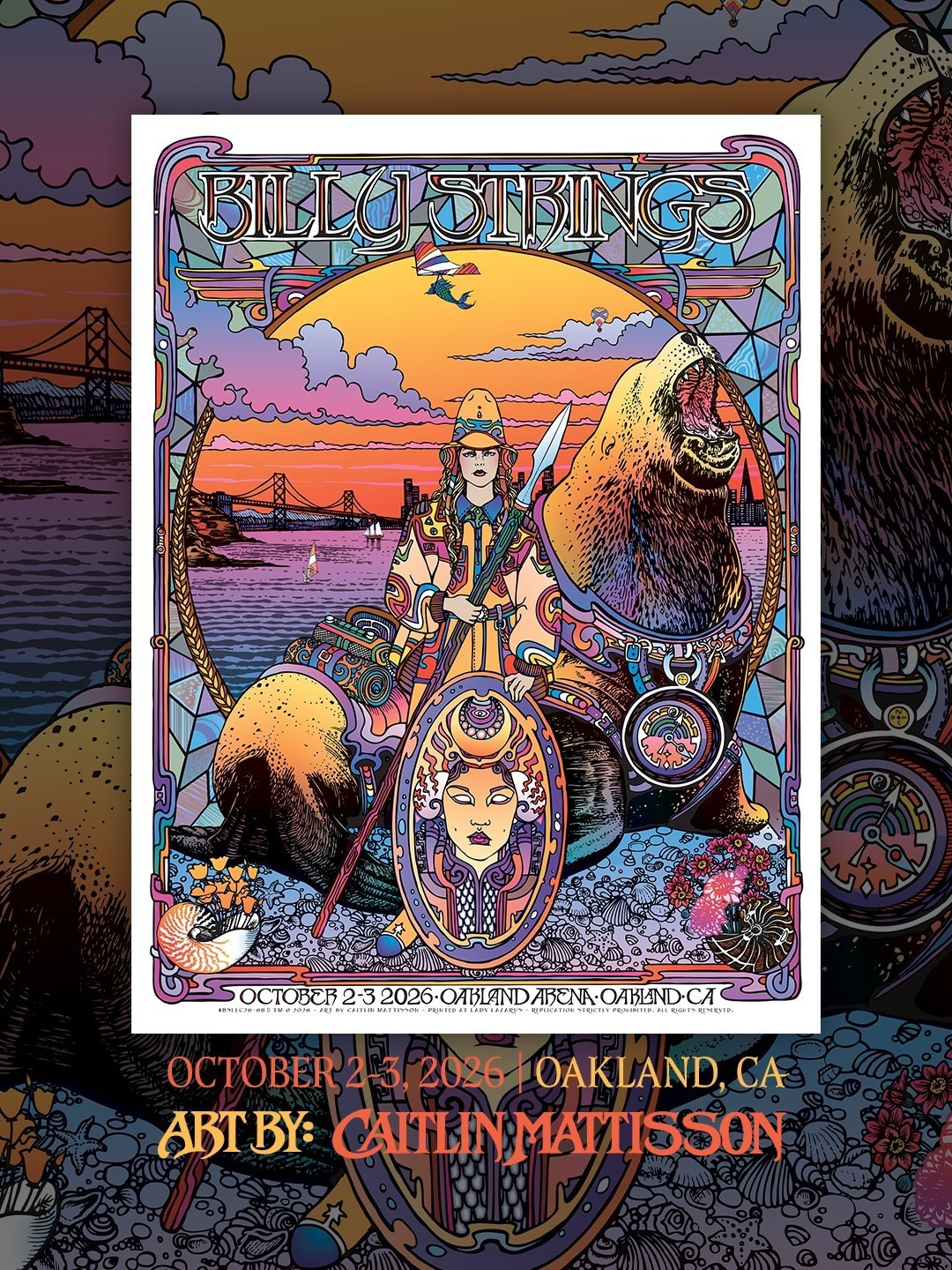 Billy Strings Oakland October 2-3 2026 Concert Poster