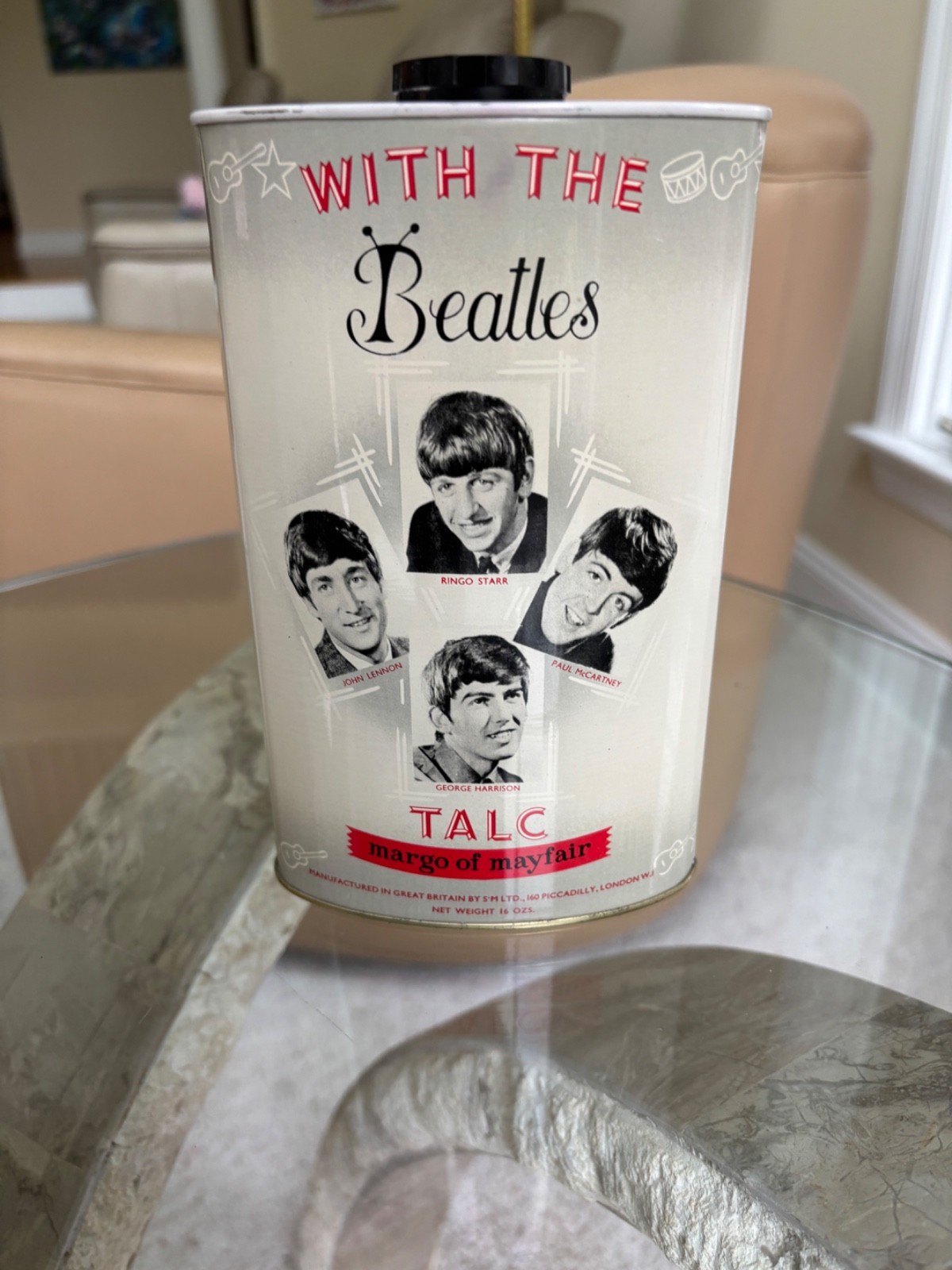 🔥VERY RARE ORIGINAL 1964 BEATLES TALCUM TIN MADE BY MARGO OF MAYFAIR, LONDON🔥 🔥VERY RARE ORIGINAL 1964 BEATLES TALCUM TIN MADE BY MARGO OF MAYFAIR, LONDON🔥
