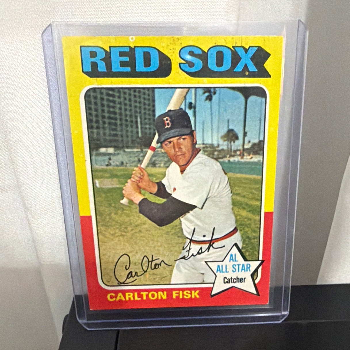 Topps 1975 Carlton Fisk #80 Boston Red Sox MLB All-Star Baseball Card