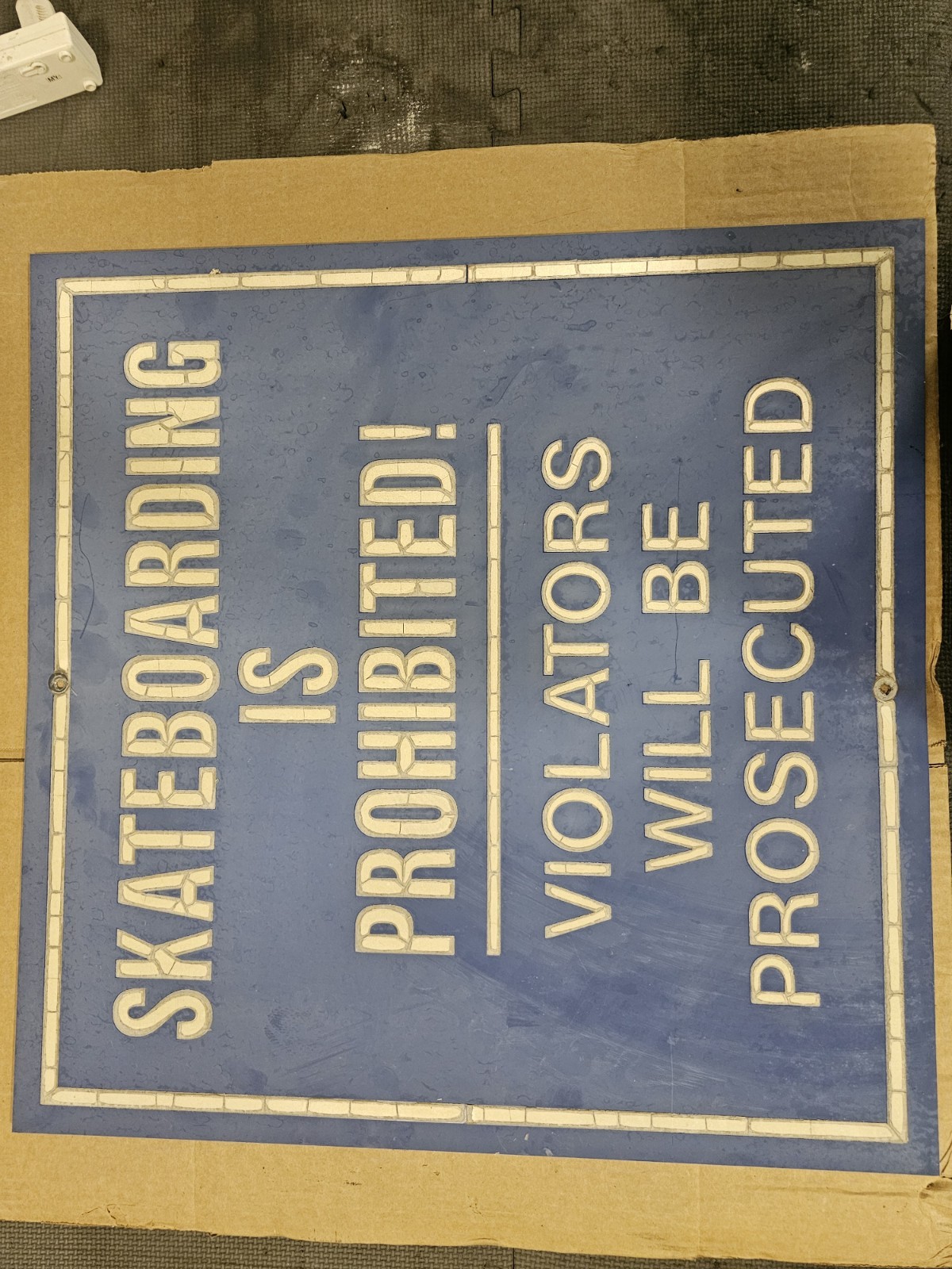 2x2 Vintage Metal No Skateboarding Sign. 2x2 Vintage Metal No Skateboarding Sign.