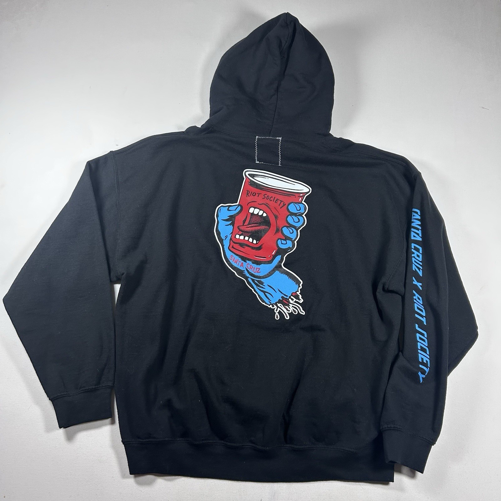 Mens XL Black Santa Cruz Skateboards Riot Society Hoodie Sweatshirt Logo Y2k Mens XL Black Santa Cruz Skateboards Riot Society Hoodie Sweatshirt Logo Y2k