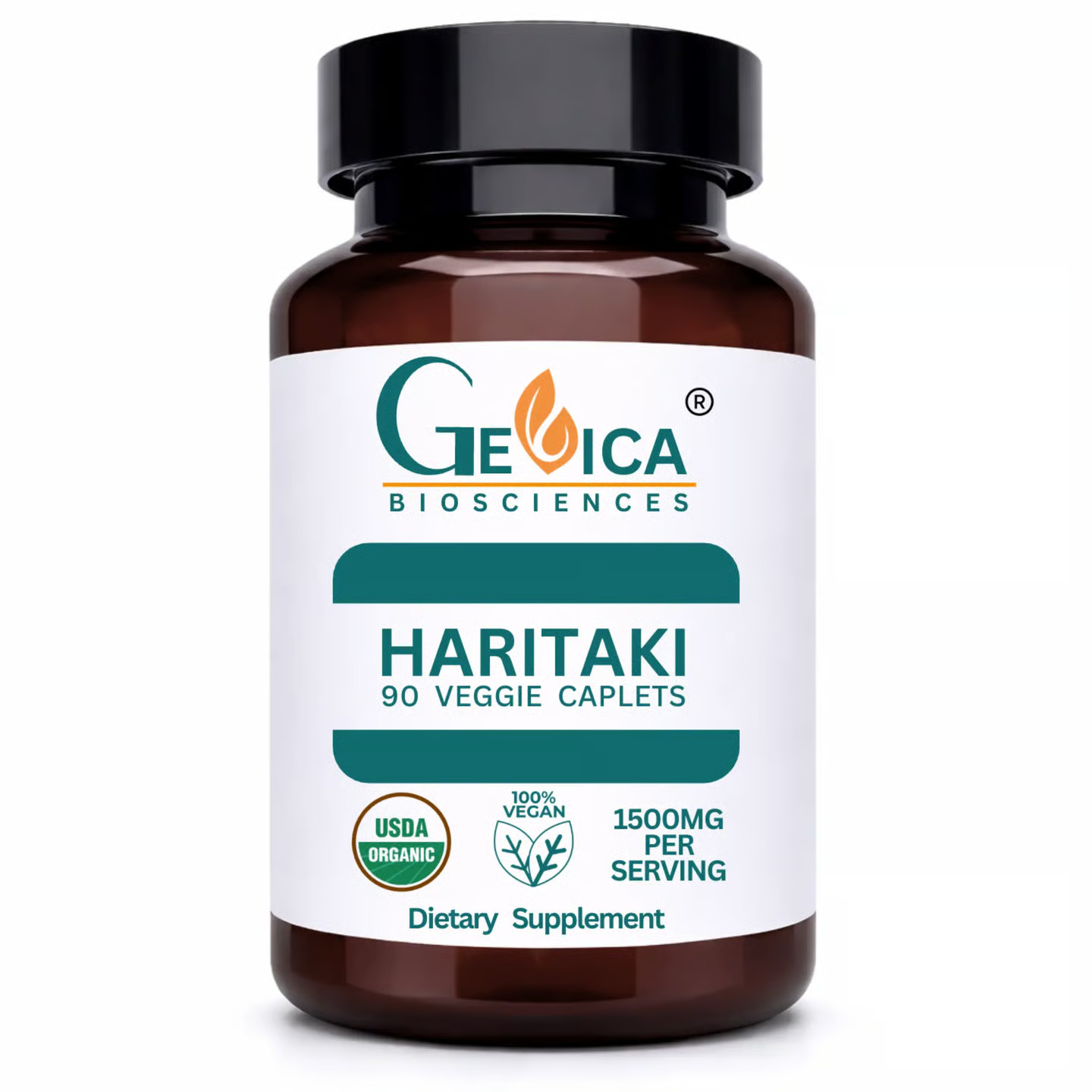 Haritaki – USDA Organic · 1500 mg per Serving · 3 Organic Certifications · 90 Ct