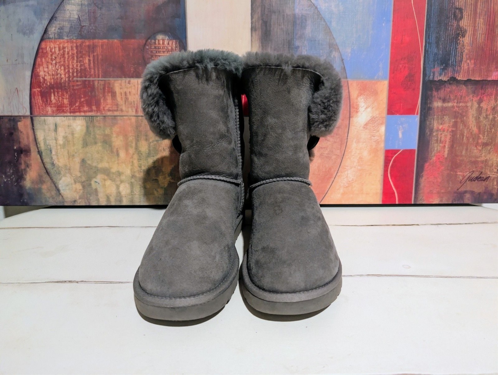 UGG Classic Short Shearling Boots Gray
