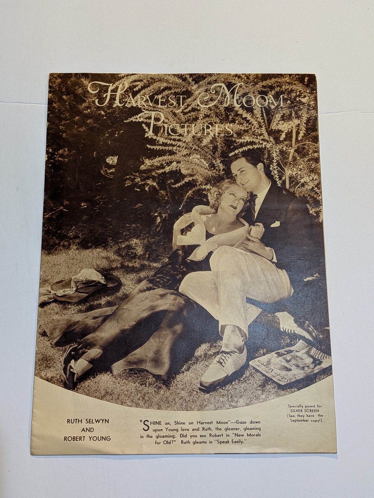 Vintage Harvest Moon Pictures Magazine Supplement 1930s Golden Age Hollywood Vintage Harvest Moon Pictures Magazine Supplement 1930s Golden Age Hollywood