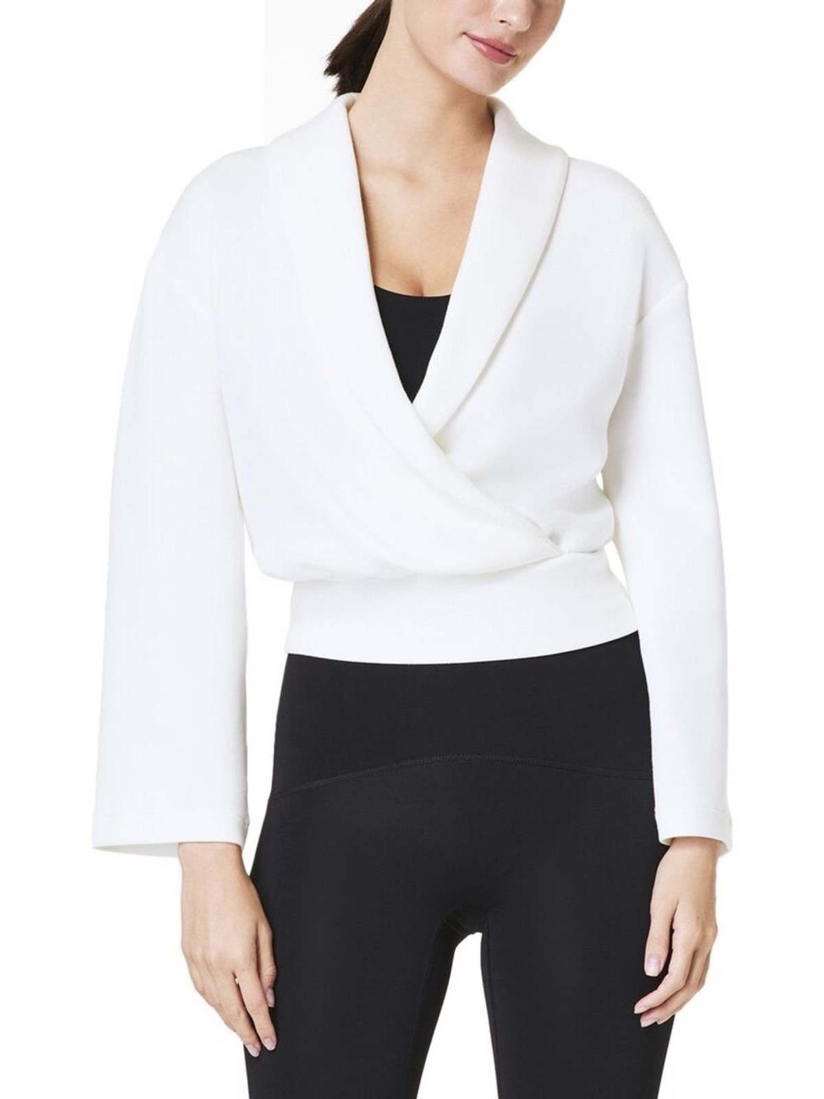 Spanx Airessentials Wrap Top White Size Medium Travel Comfort