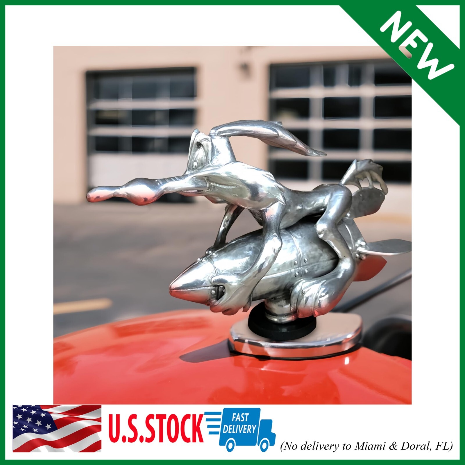 Coyote Trucks Hood Ornament Cartoon Vintage Car Ornaments Inspired by the Classi
