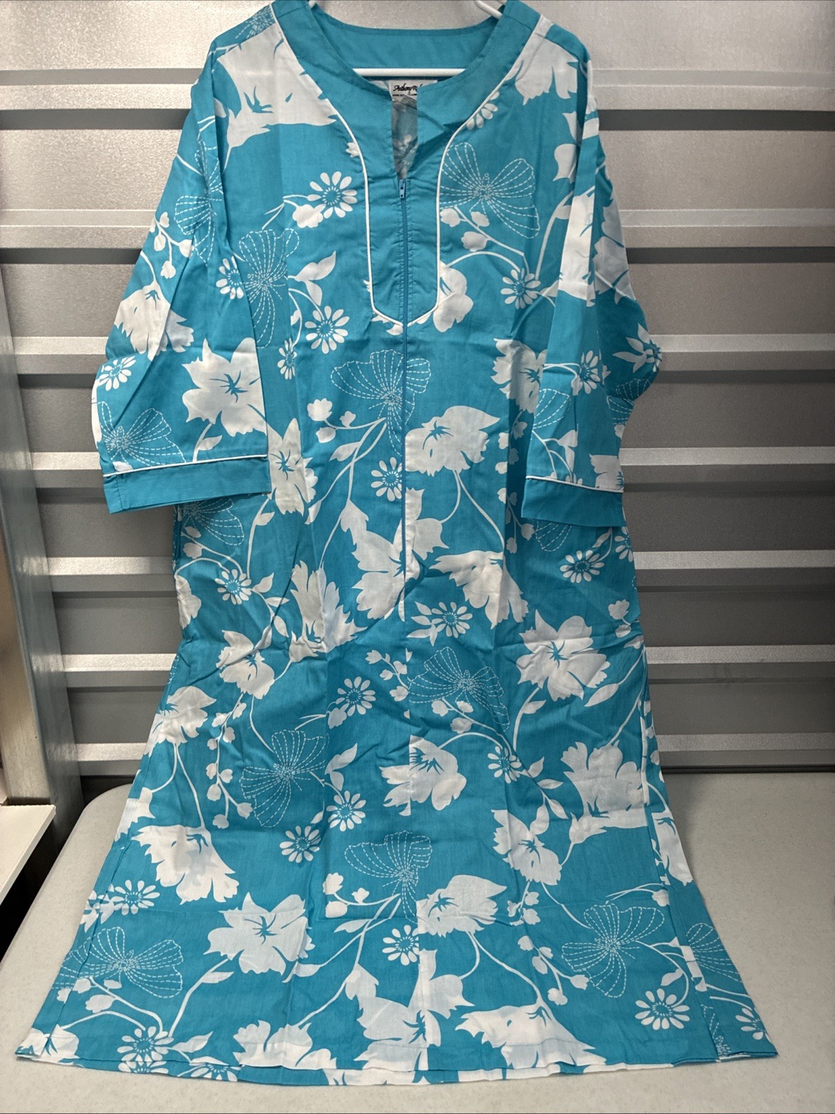 Anthony Richards Floral House Dress Lounger MuuMuu Hawaiian 2XL Blue Anthony Richards Floral House Dress Lounger MuuMuu Hawaiian 2XL Blue