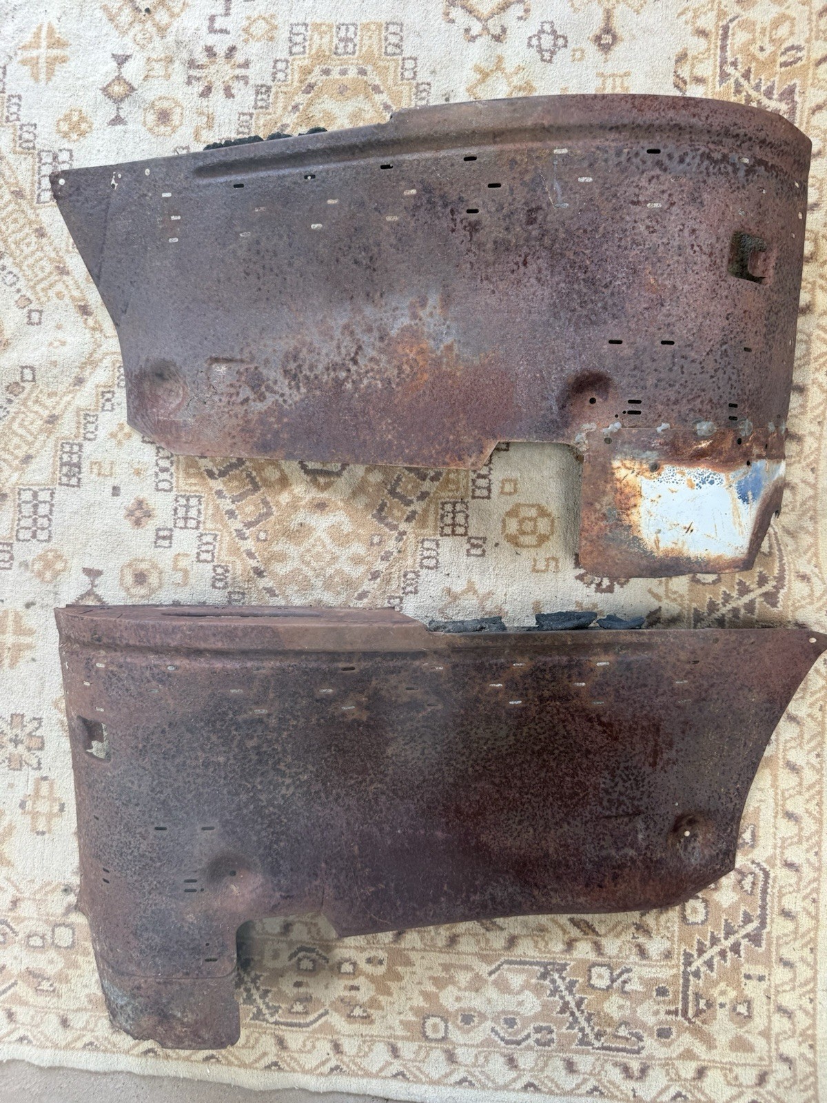 1957 Cadillac Coupe DeVille Series 62 Rear Interior Armrest Panel Metal Cores 1957 Cadillac Coupe DeVille Series 62 Rear Interior Armrest Panel Metal Cores