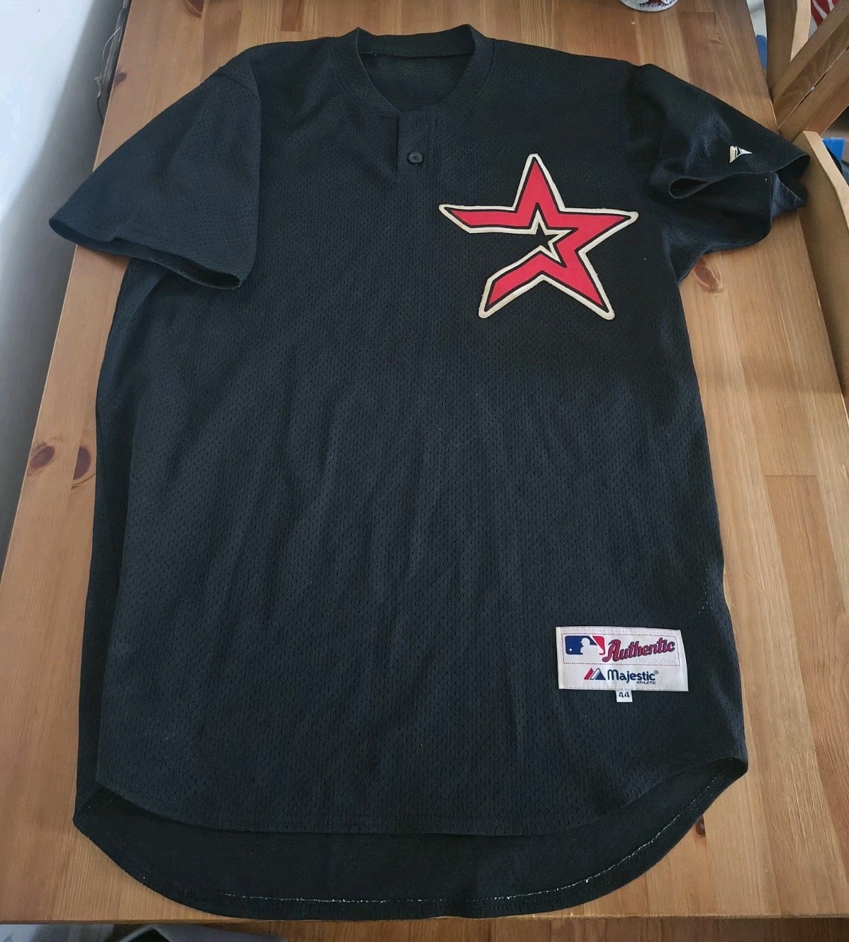 Houston Astros Team Issued 2001 BP Jersey Size 44 0006 Majestic